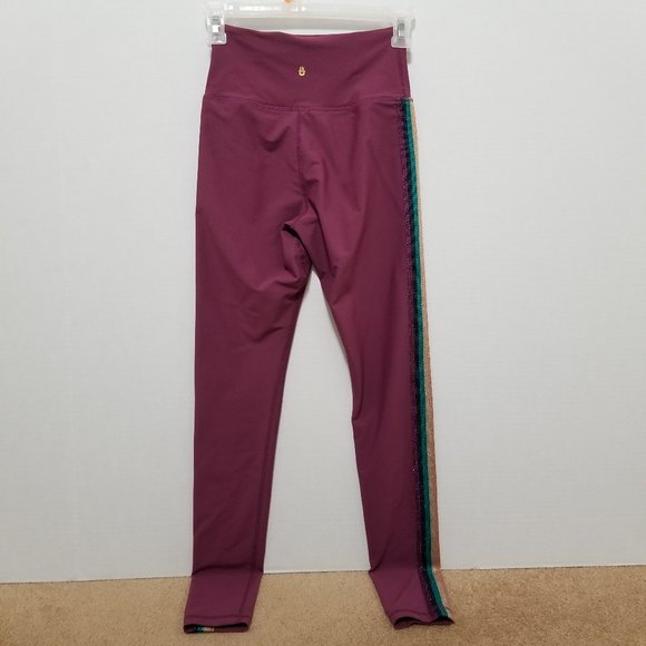 Spiritual Gangster leggings XS Essential High Waisted Yoga rainbow tuxedo stripe - Picture 2 of 16